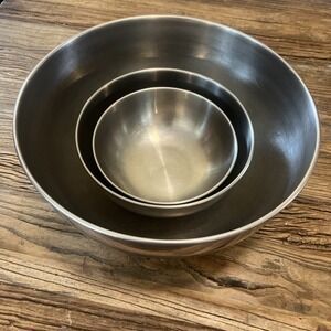 Vintage Set of 3 Stainless Steel Mixing Bowls Nesting‎